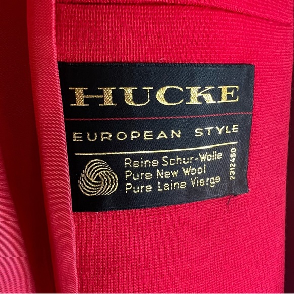 HUCKE European style wool red coat - Picture 6 of 8